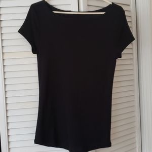 Philosophy Black boat neck top. Medium